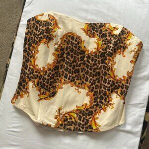MIAOU x URBAN OUTFITTERS UO Exclusive Perrie Leopard print corset top size large